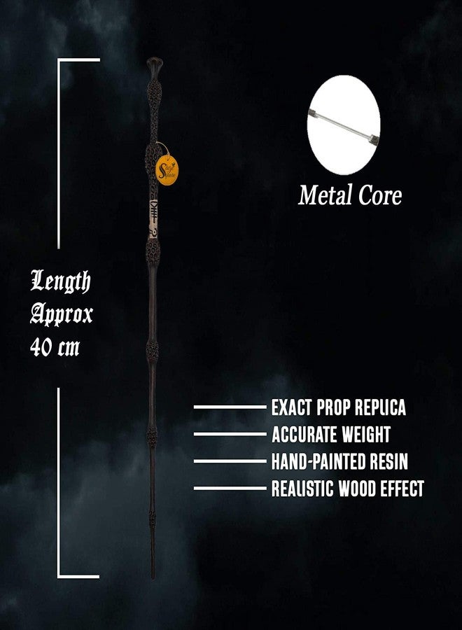 سايج سكوير عصا سحرية كلاسيكية مصنوعة يدويًا من المعدن من سيج سكوير، عصا سحرية قابلة للتحصيل، إكسسوار تنكري (طولها 40 سم، متعددة الألوان) - Image 2